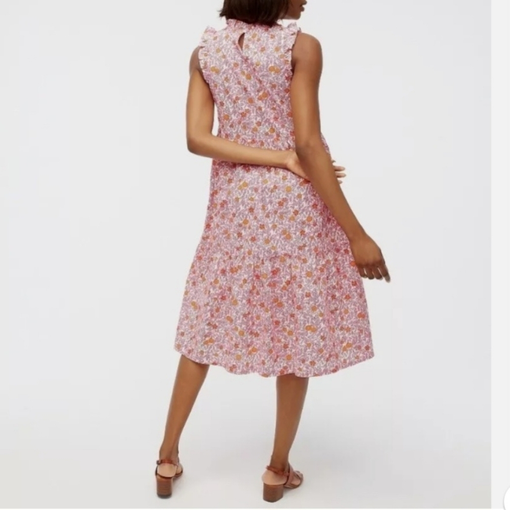 J. Crew Re-Imagined Floral Tiered Ruffle Sleeveless Midi Dress - 8 - Picture 4 of 15
